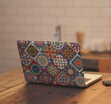 Adesivo per laptop motivi di piastrelle colorate - TenStickers