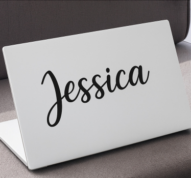 Adesivo per laptop nome corsivo personalizzato - TenStickers