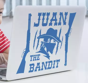 Adesivo per laptop nome personalizzato juan il bandito - TenStickers