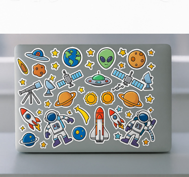 Adesivo per laptop pacchetto sistema solare - TenStickers