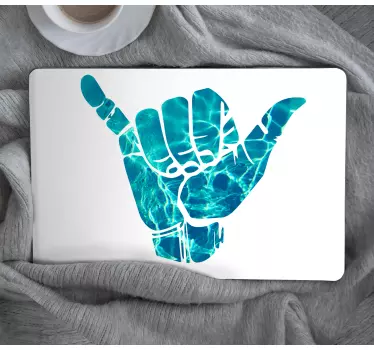 Adesivo per laptop segno della mano ondulato - TenStickers