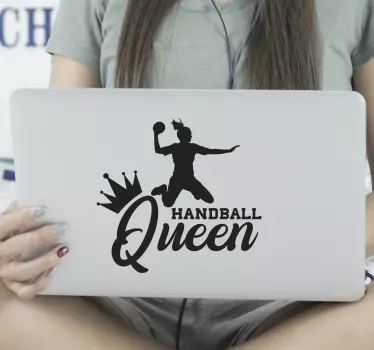 Adesivo per laptop silhouette regina della pallamano - TenStickers