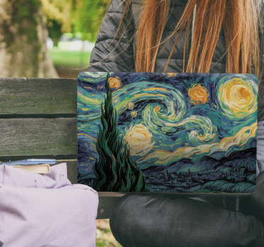 Adesivo per laptop vincent van gogh 'notte stellata' - TenStickers