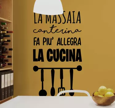 Adesivo per cucina frase allegra - TenStickers