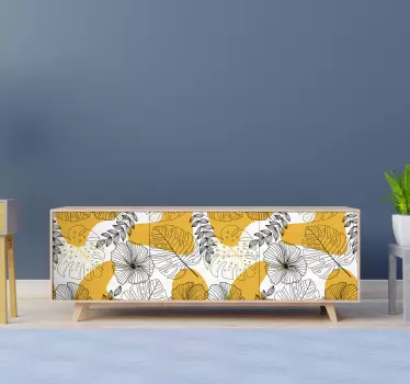 Carta adesiva per mobili disegno floreale kallax - TenStickers