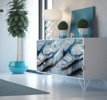 Carta adesiva per mobile marmo blu "Luz". - TenStickers