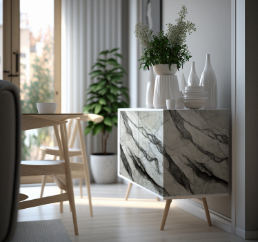 Carta adesiva per mobile marmo con venature nere - TenStickers