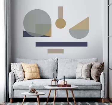 Adesivo per mobile Motivo geometrico grigio e marrone - TenStickers