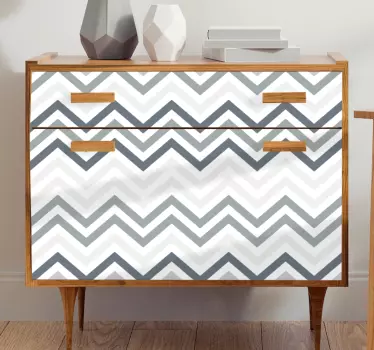 Adesivo per mobile Zig zag linee grigie motivo nordico - TenStickers