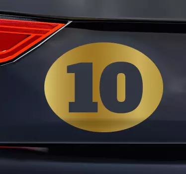 Adesivo per auto numeri d'oro - TenStickers