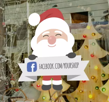 Vetrofania Natale per negozi Facebook social network - TenStickers