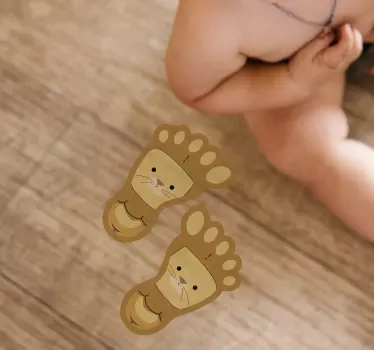 Adesivo per pavimento Impronte di animali carini - TenStickers