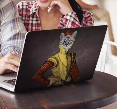 Adesivo pc gatto aristocratico - TenStickers