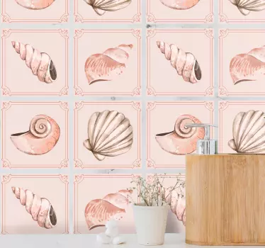 Adesivo per piastrella Conchiglie diverse - TenStickers