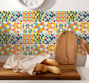 Adesivo per piastrella Intricate piastrelle colorate - TenStickers