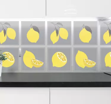Adesivo per piastrella Limone tropicale - TenStickers