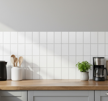 Adesivo per piastrelle bianco lungo - TenStickers