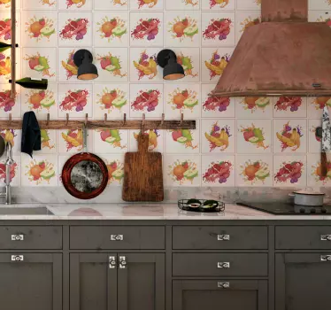 Adesivo cucina con frutti differenti - TenStickers