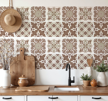 Adesivo per piastrelle mocha mousse idraulica - TenStickers