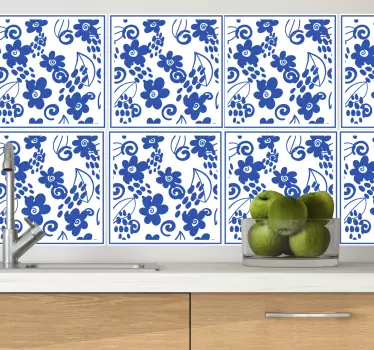 Adesivo per piastrelle motivo botanico chic - TenStickers