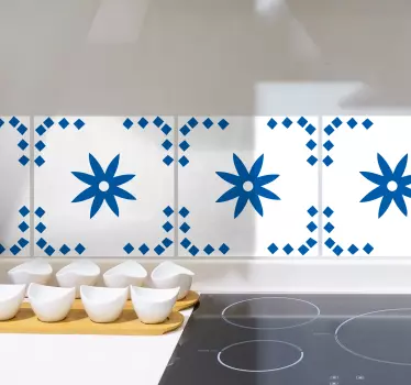 Adesivo per piastrelle motivo botanico ornamentale - TenStickers