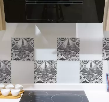 Adesivo per piastrelle motivo decorativo vintage - TenStickers