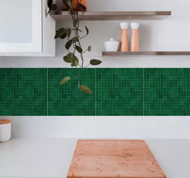 Adesivo per piastrelle motivo geometrico verde - TenStickers