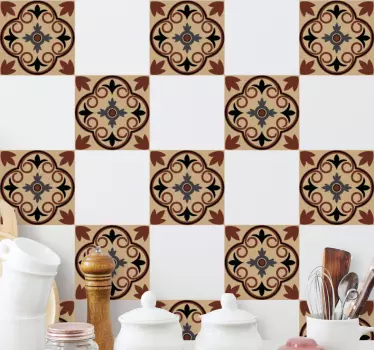 Adesivo per piastrelle motivo intricato e ornato - TenStickers