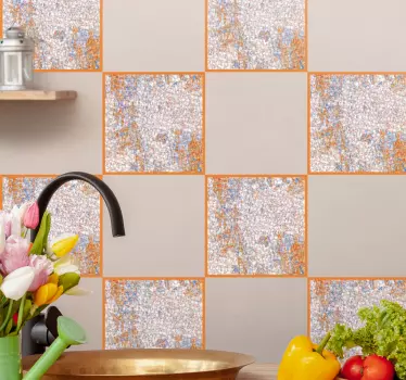 Adesivo per piastrelle vivace disposizione a mosaico - TenStickers