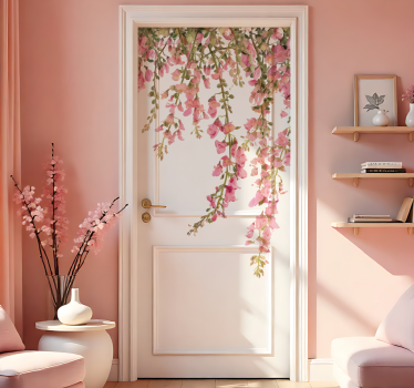 Adesivo per porta etichetta rosa - TenStickers