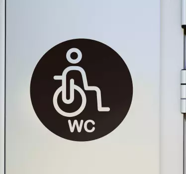 Adesivo porta icona di disabilità per il WC - TenStickers