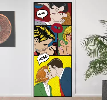 Disegno per pareti pop art bacio - TenStickers