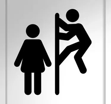 Adesivo per porta ragazzo che fa capolino ragazza - TenStickers