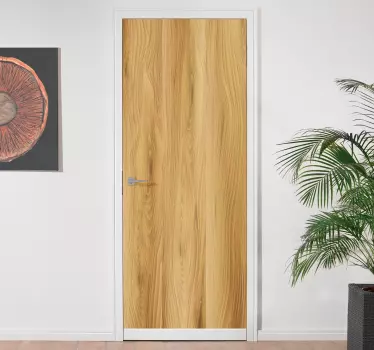 Adesivo per porta struttura del legno naturale - TenStickers