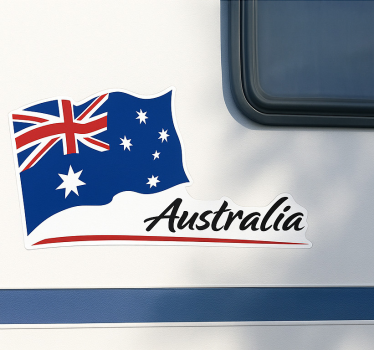 Adesivo per roulotte bandiera australiana che sventola - TenStickers