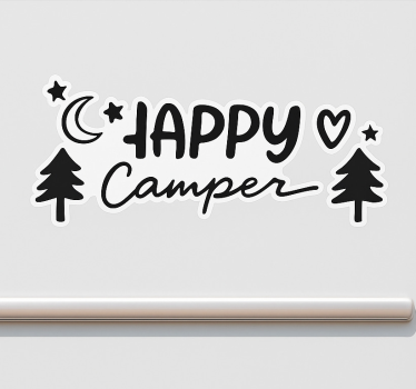 Adesivo per roulotte campeggiatore felice - TenStickers
