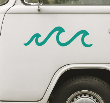 Adesivo per roulotte onda marina minimalista - TenStickers