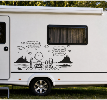 Adesivo per roulotte snoopy e charlie lake - TenStickers