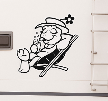 Adesivo per roulotte tartaruga vacanza relax - TenStickers