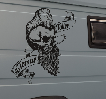 Adesivo per roulotte teschio uomo gritty - TenStickers