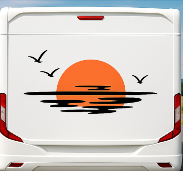 Adesivo per roulotte tramonto arancione - TenStickers