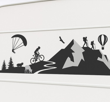 Adesivo per roulotte tutti gli sport di montagna - TenStickers