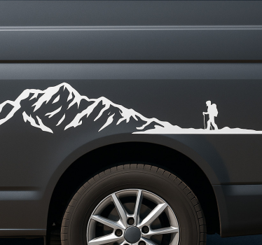 Adesivo per roulotte versante escursionismo in montagna - TenStickers