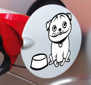 Adesivo per veicolo con cagnolino affamato - TenStickers
