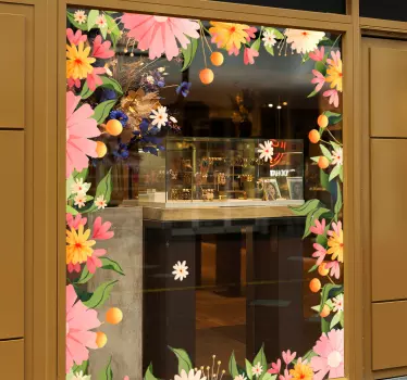 Vetrofania per vetrine cornice primaverile - TenStickers