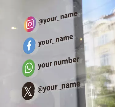 Adesivo per vetrine logo di social media personalizzati - TenStickers