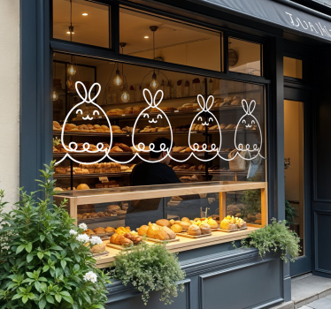 Adesivo per vetrine confine del giorno di pasqua - TenStickers