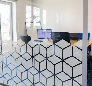 Adesivo per vetri con cubi geometrici - TenStickers