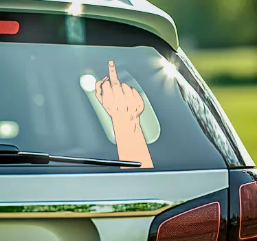 Adesivo per vetro con dito medio - TenStickers