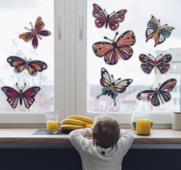 Adesivo per vetri farfalle decorative - TenStickers
